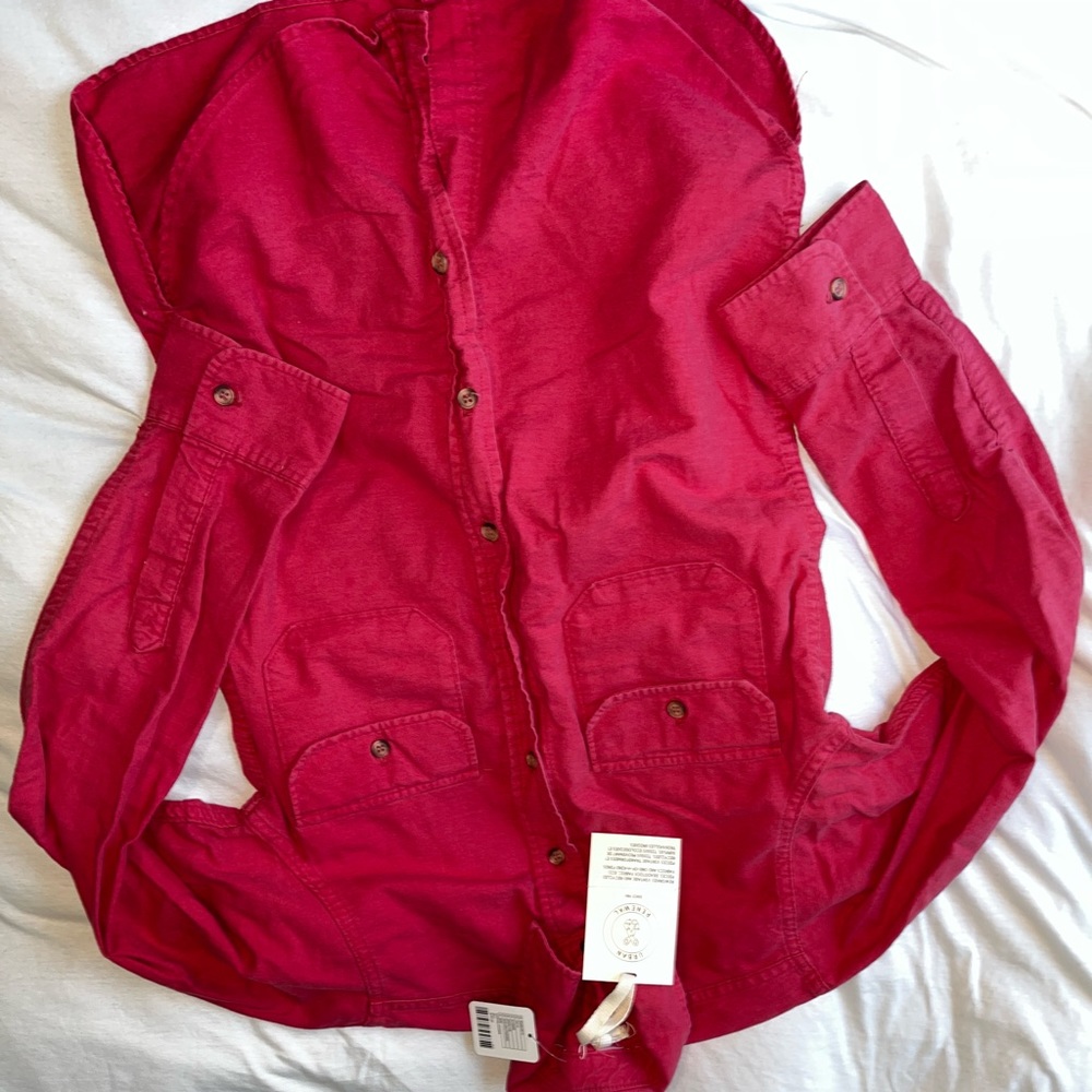 Button down red/pink coral shirt from urban outfitters